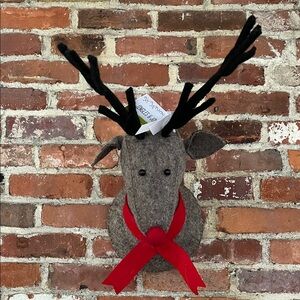 Gray Felt Reindeer Wall Decor  Rudolph, the red nose, reindeer